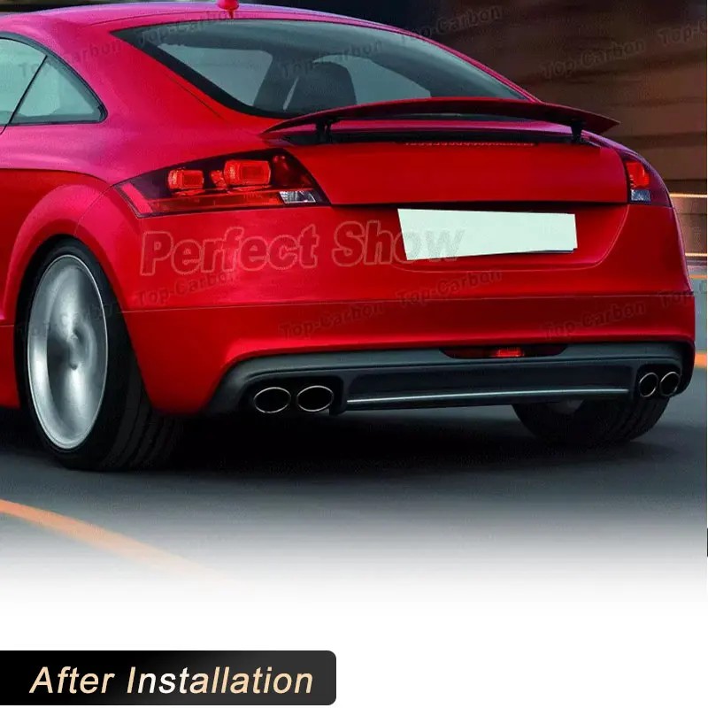 Car Rear Bumper Diffuser Lip Spoiler for Audi TT 8J Standard 2006-2010 Non-US Version Racing Rear Apron Lip Body Kit PU Black