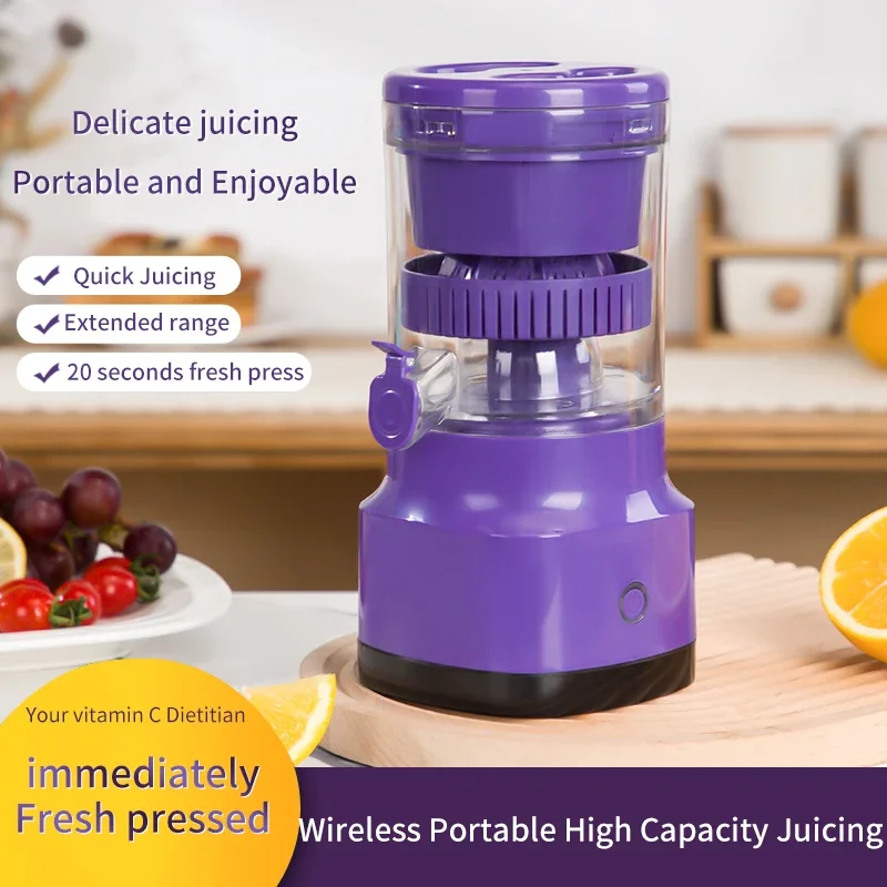 Espremedor de Laranja Portátil, Mini Liquidificador, Carregamento USB, Automático, Máquina De Frutas, Misturador De Suco, Cozinha