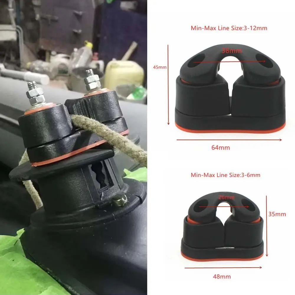 Practical Ball Bearings Nylon Rope Clamp with Leading Rings Marine Hardware Fast Entry Cam Cleat Kayak Boat Cleats