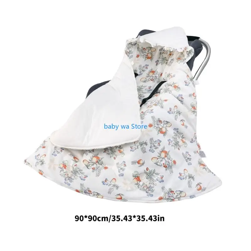 بطانية مقعد سيارة للأطفال مزدوجة الجوانب، قماط ناعمة قابلة للتنفس للاستخدام في الفصول الأربعة 4XBD #6