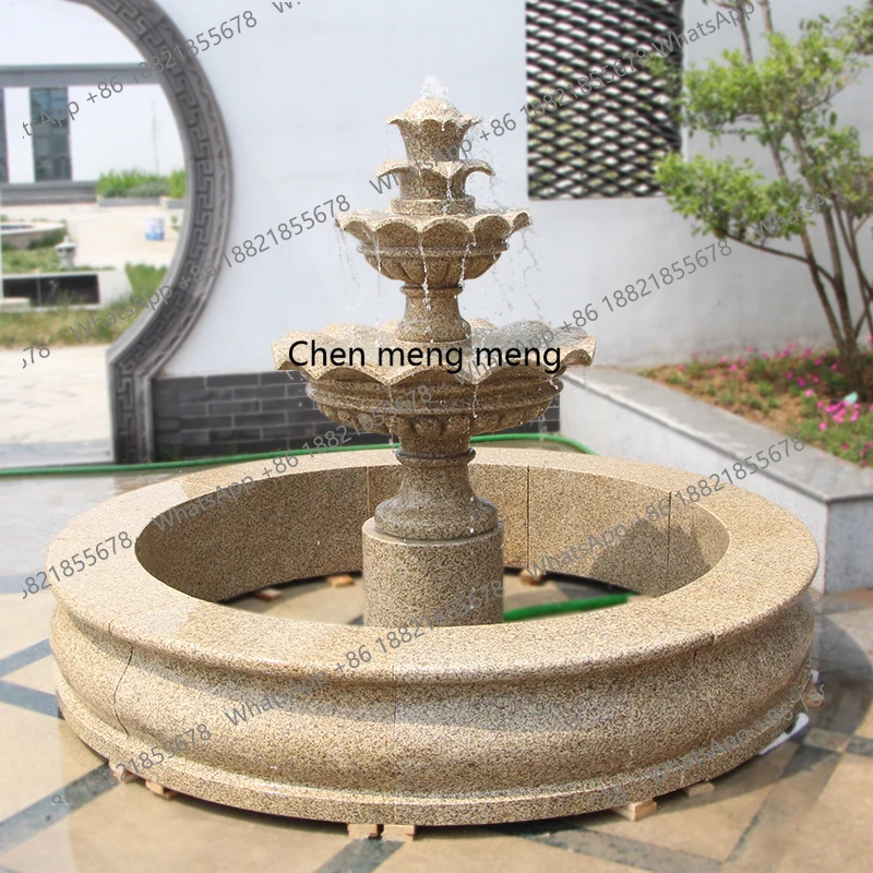 Simple stone courtyard ornaments, villa home marble garden landscape flowing water sculpture