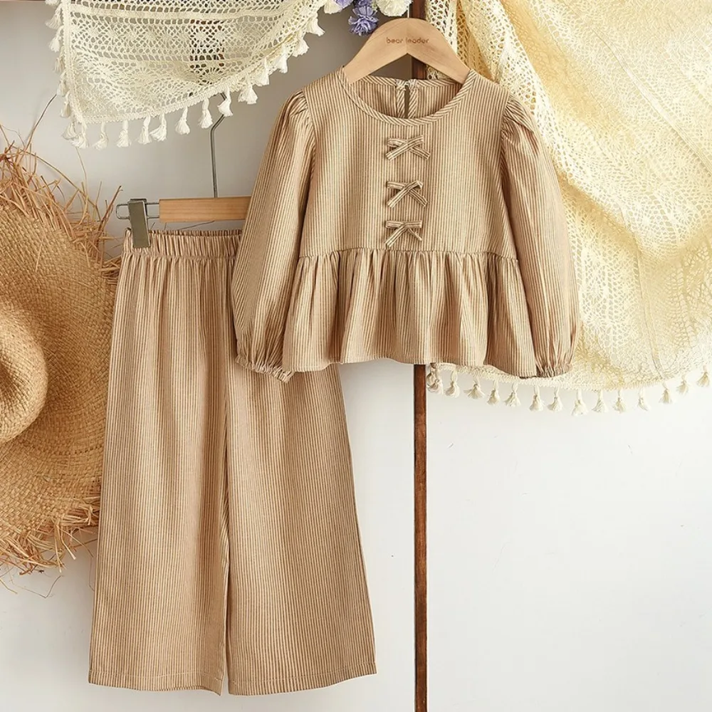 outono-caqui-criancas-vestido-moda-manga-comprida-arco-listrado-impresso-meninas-vestidos-casuais-versao-coreana-roupas-infantis-2025