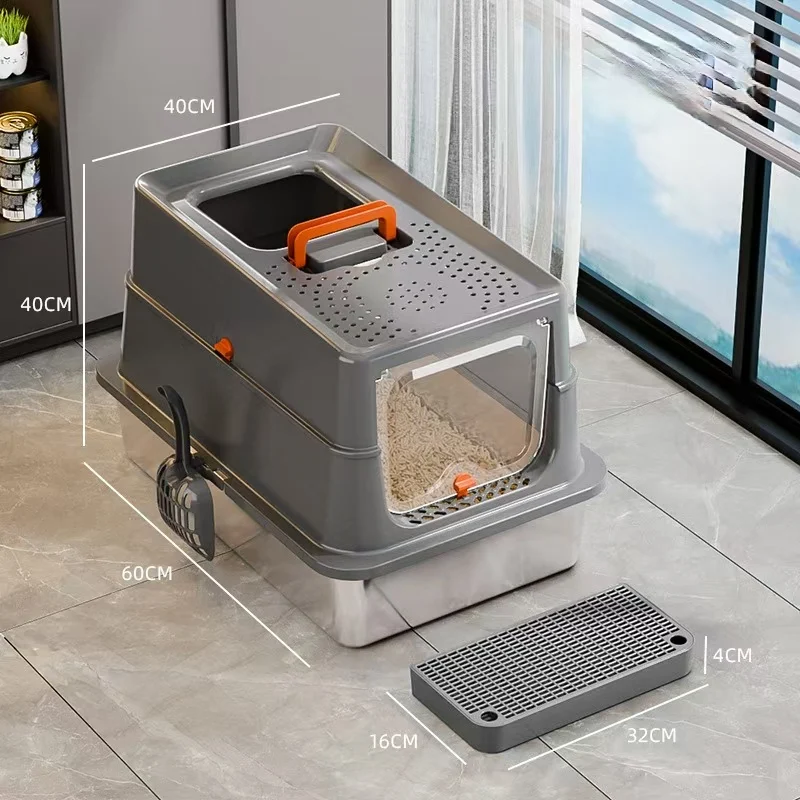 

OEM Premium Cat Bedpan Box with Raised Top Fully Enclosed Splash Proof Design Easy Clean Plastic Odor Control Feature