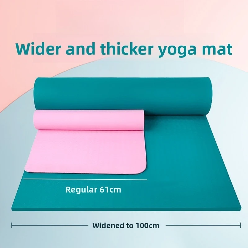 

Удлиненный утолщенный коврик для йоги из ТПЭ, нескользящий, прочный, для пилатеса, фитнеса, танцев, домашних тренировок, гимнастики, шириной 100 см