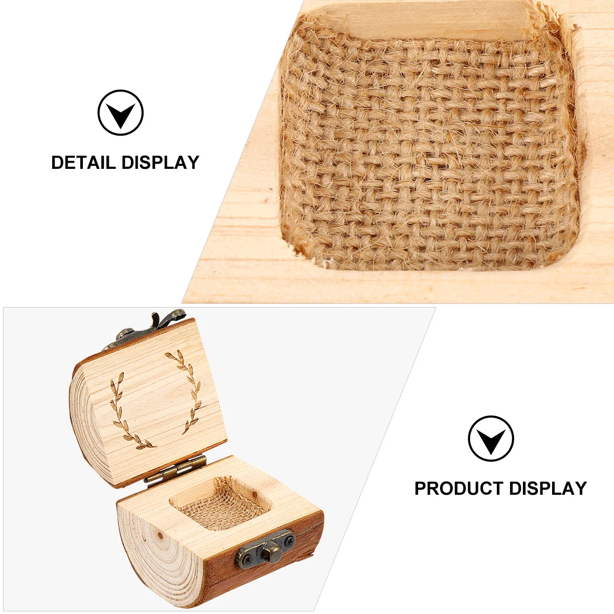 Wooden Ring Box Compact Lightweight Vintage Rustic Ring Holder For Wedding Engagement Party Display Storage Container Jewelry