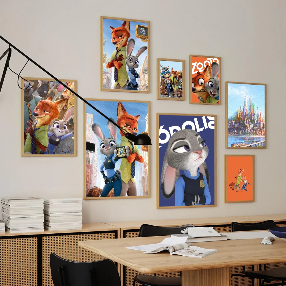 MINISO Disney Zootopia Poster Prints Wall Pictures Living Room Home Decoration