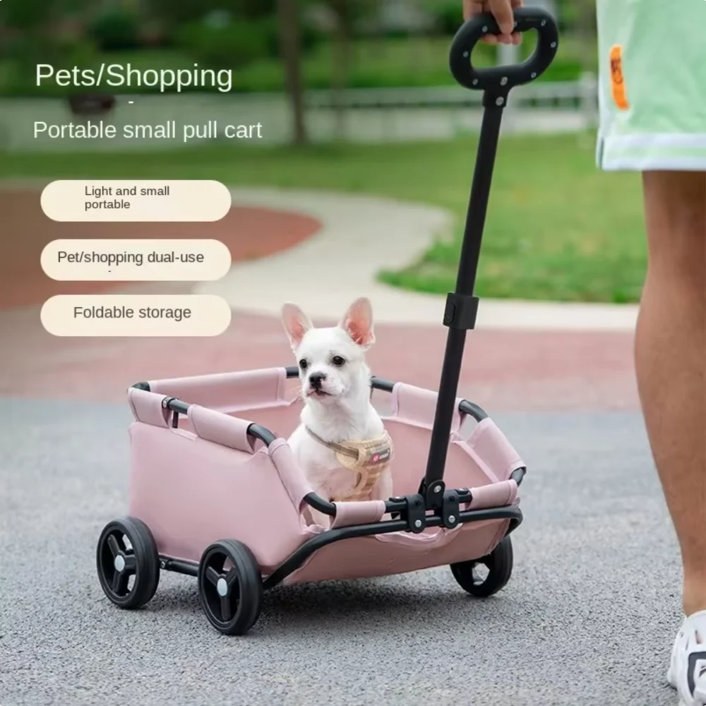 

4 Wheels lightweight Folding Dog Teddy Stroller Cat Pet Travelling Shopping Walking Playing Small Dogs Cats