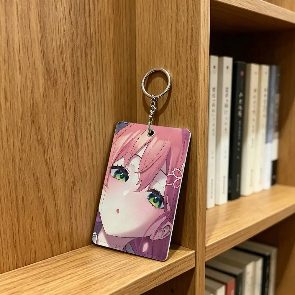 Pink S-Sakura M-Mikos Card Holder Men And Womenn Universal Antirust Keychain Learther Access Drop Key Tag Ring - view 3