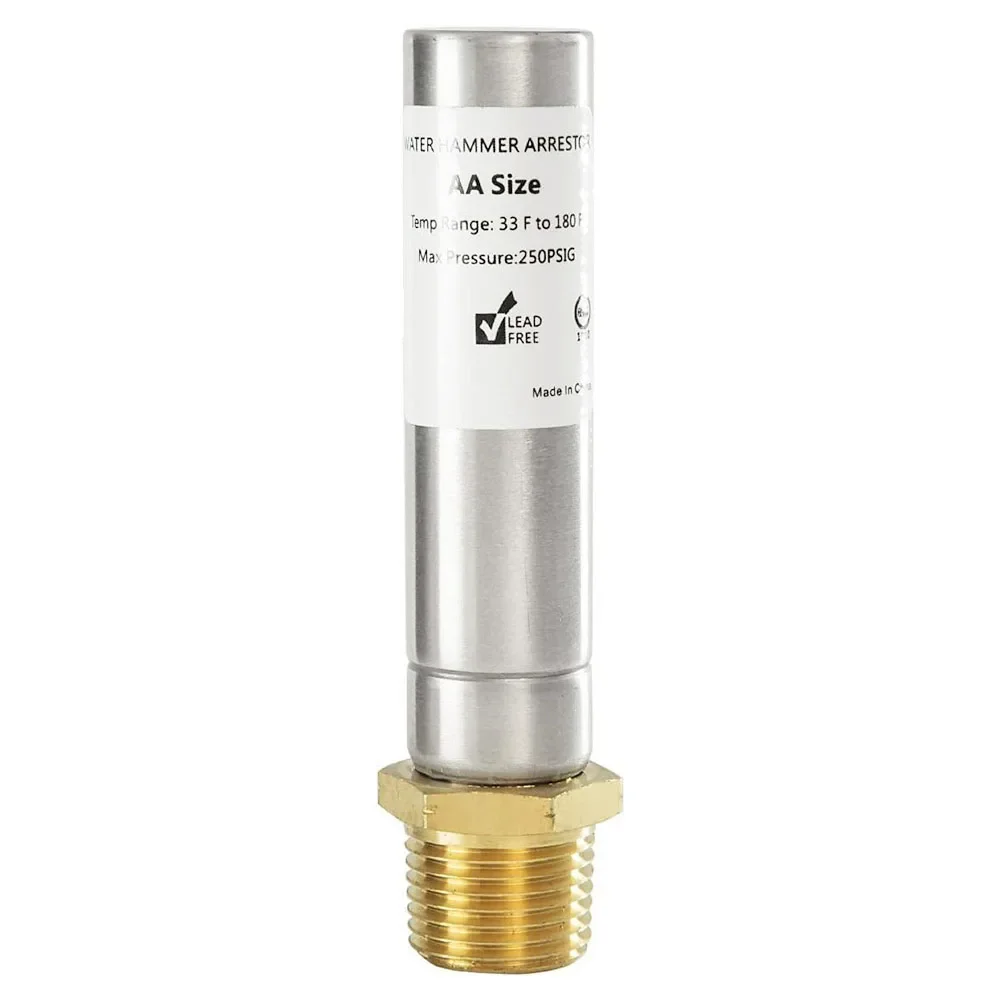 High Performance Water Hammer Arrestor 1/2 NPT in Stainless Steel Effective Solution for Quieter Laundry Environments