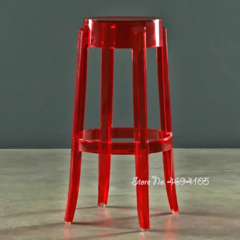 Chic Transparent Acrylic Bar Stool Modern Fashion High Seat Simple Plastic Bar Stool Design