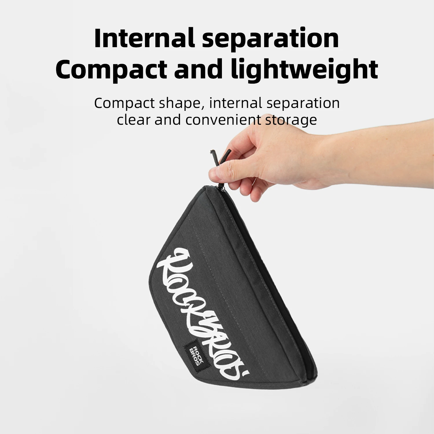 ROCKBROS Bike Front Tube Bag for Brompton Handlebar Bag Portable Large Capacity 0.7L Waterproof Multifunction Bag