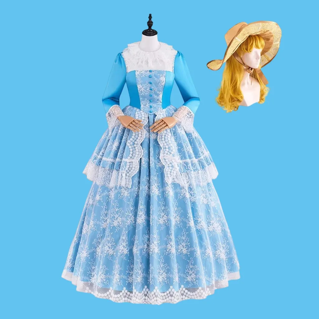 

18th Century Women's Rococo Lace Embroidered Dress Victorian Renaissance Princess Lolita Costume Southern Belle Ball Gown