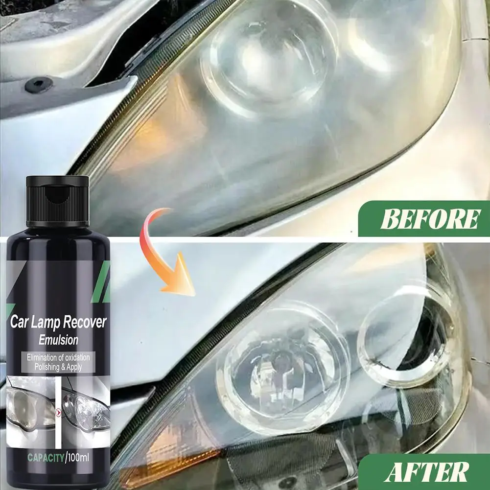 Car Headlight Lens Scratch Repair Polish Restoration Renovation Scratch Liquid Vapor Remove Yellowing Oxidation Headlight A D5W5