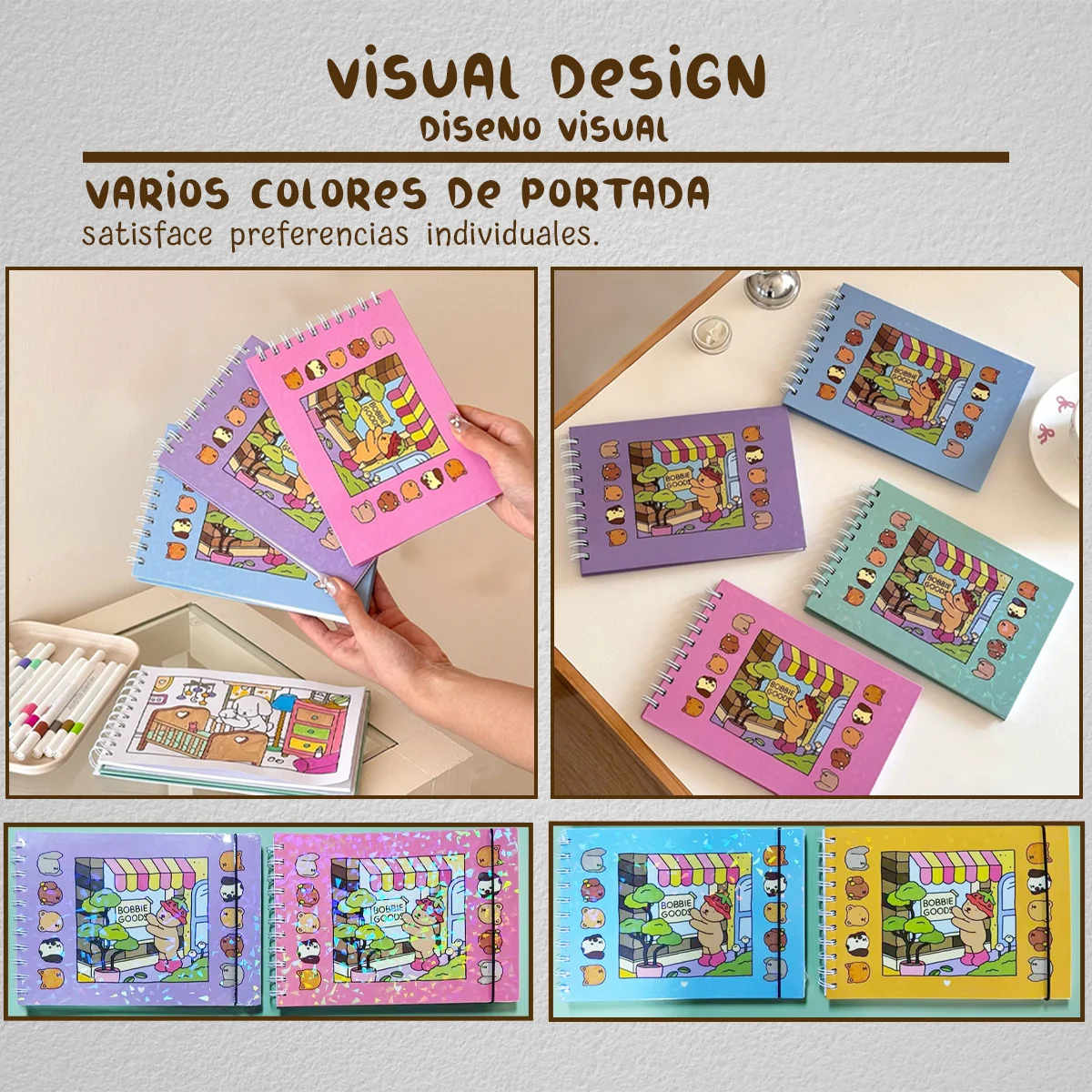 كتاب تلوين لطيف ومريح من Bobbie Goods (3 عبوات) مع علامات للبالغين والمراهقين، عيد ميلاد الأطفال، هدايا عيد الميلاد #1