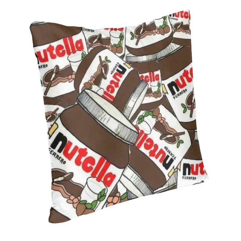 Jar Of Nutellas Chocolate Cushion Cover Two Side 3D Print Floor Pillow Case for Car Custom Pillowcase Home Decoration