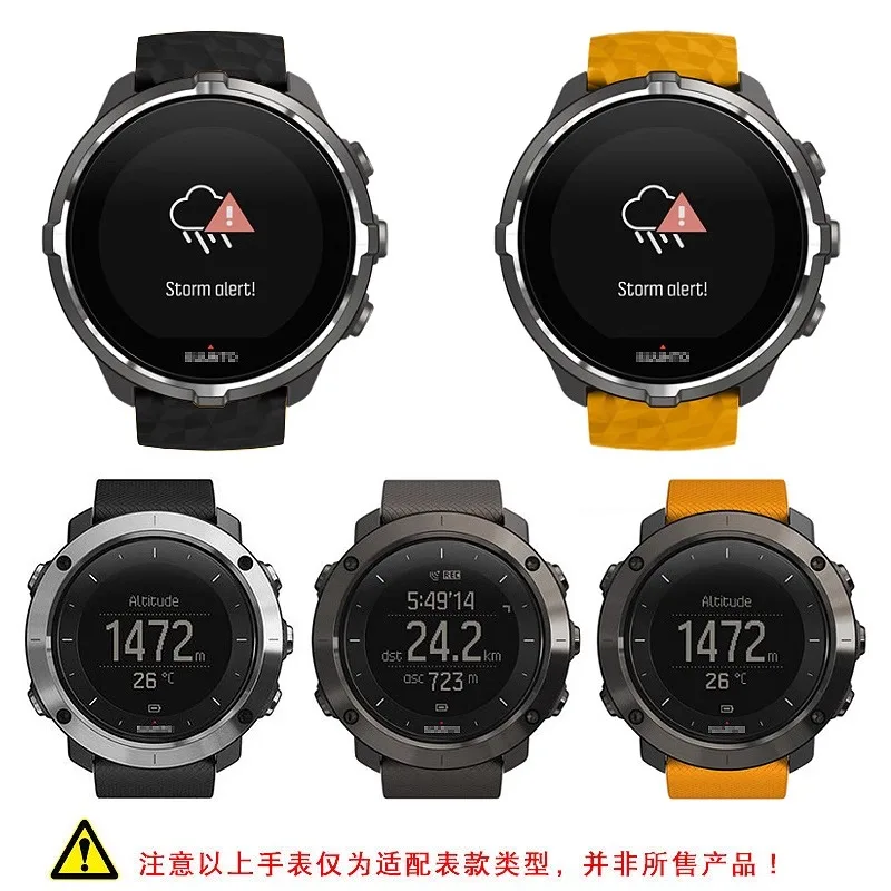 Para suunto TRAVERSE serie Alpha reloj deportivo correa de reloj de goma resistente al agua correas de silicona naranja de 24mm accesorios de reloj para hombre