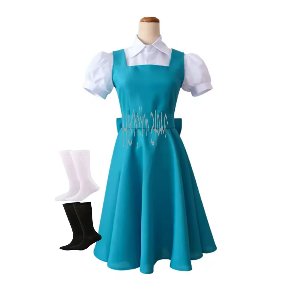 

Женский аниме-костюм для косплея Tendou Akane по индивидуальному заказу - синее платье-униформа на Хэллоуин