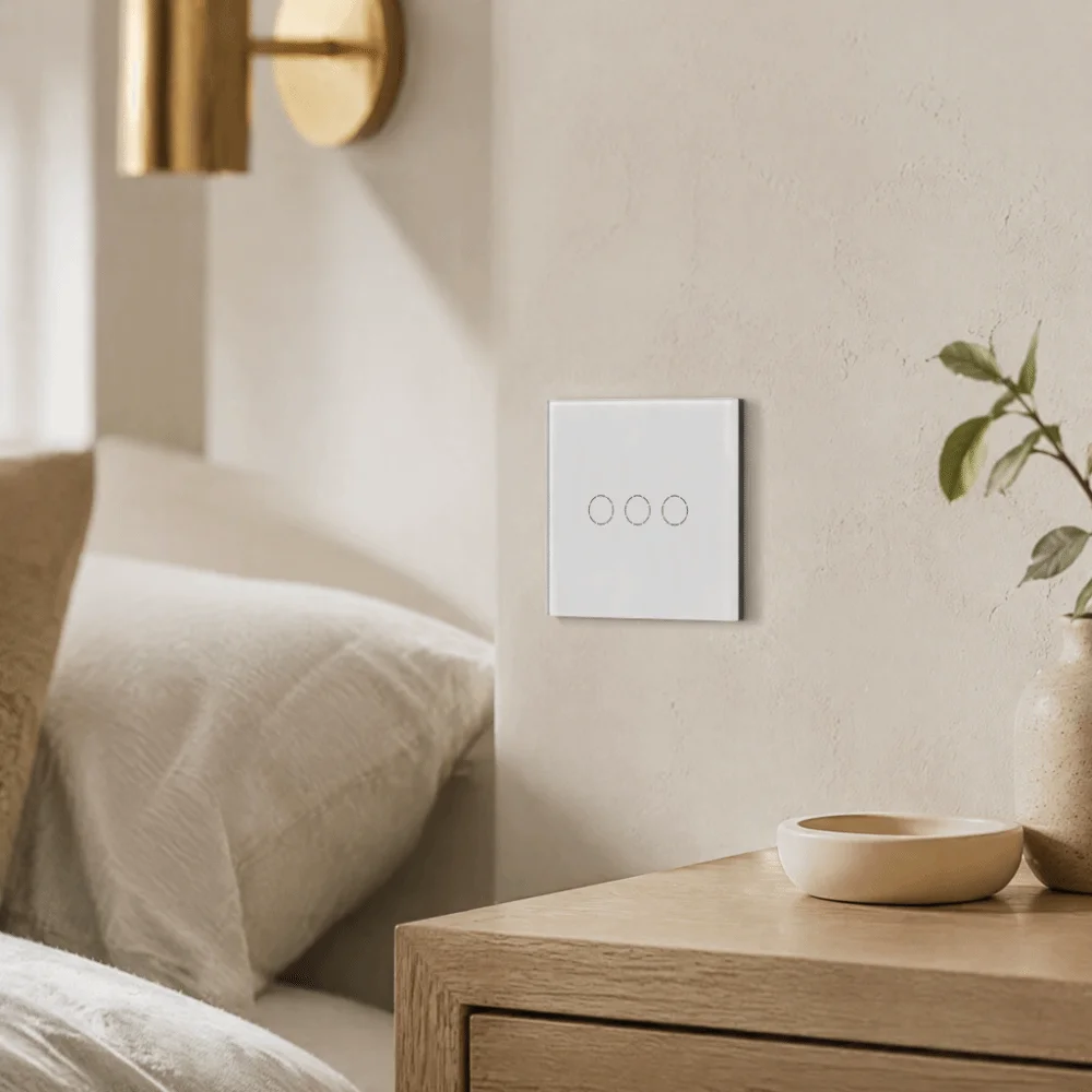 Glass Panel Touch Sensor Switch Touch Control Intelligence Wall Light Switch 1/2/3 Gang No Neutral Wire Touch Panel Switch