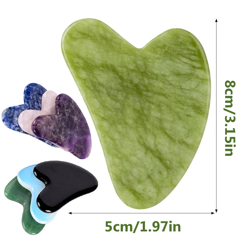 ลูกกลิ้งนวดกัวซาสำหรับใบหน้า คอ ดวงตา หยกแท้ ขูดผิว นวด ยกกระชับ ลดสัดส่วน บำรุงผิวสวย