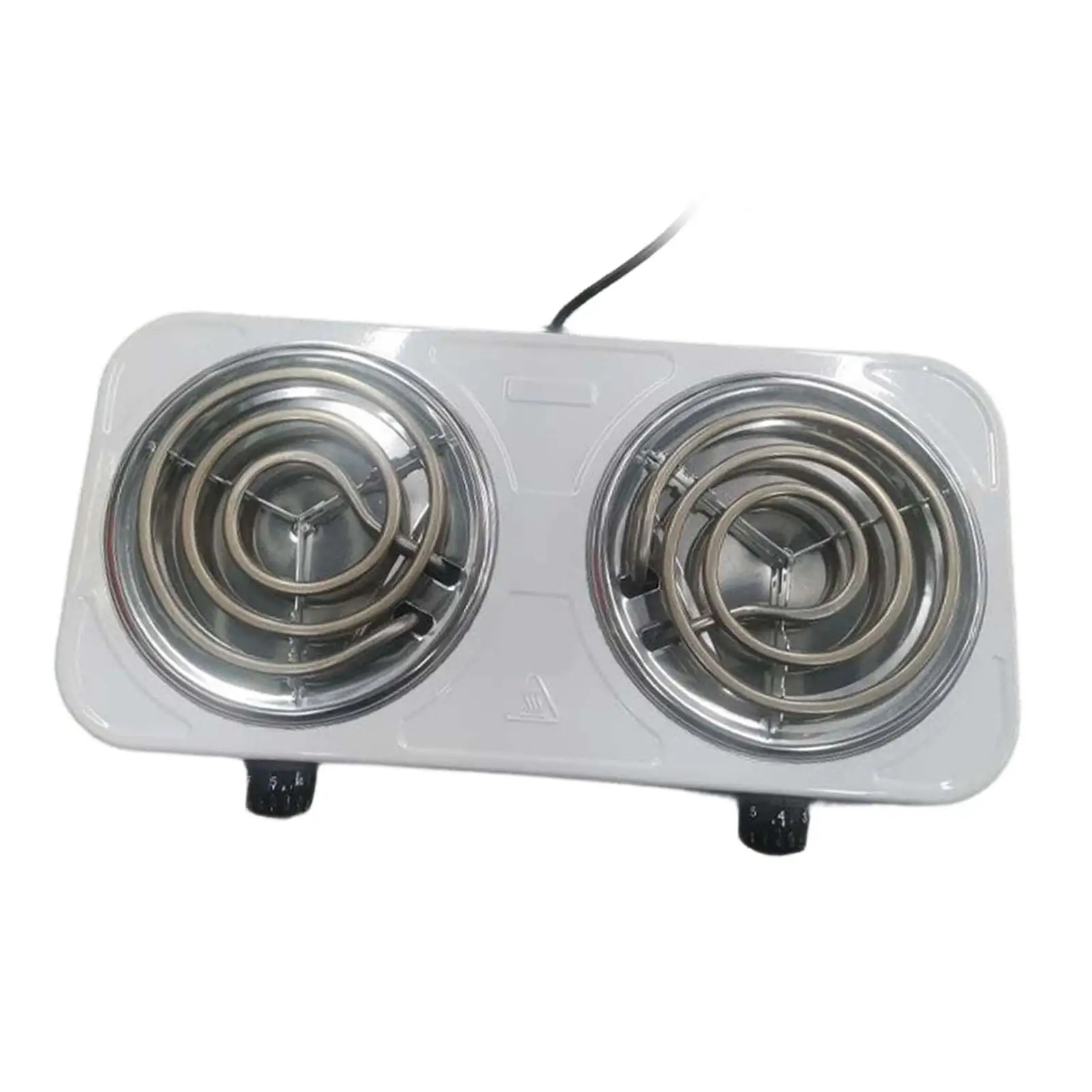 Electric Countertop Double Burner Stainless Steel Hot Plate Dual Temperature Control for Home and Travel Use