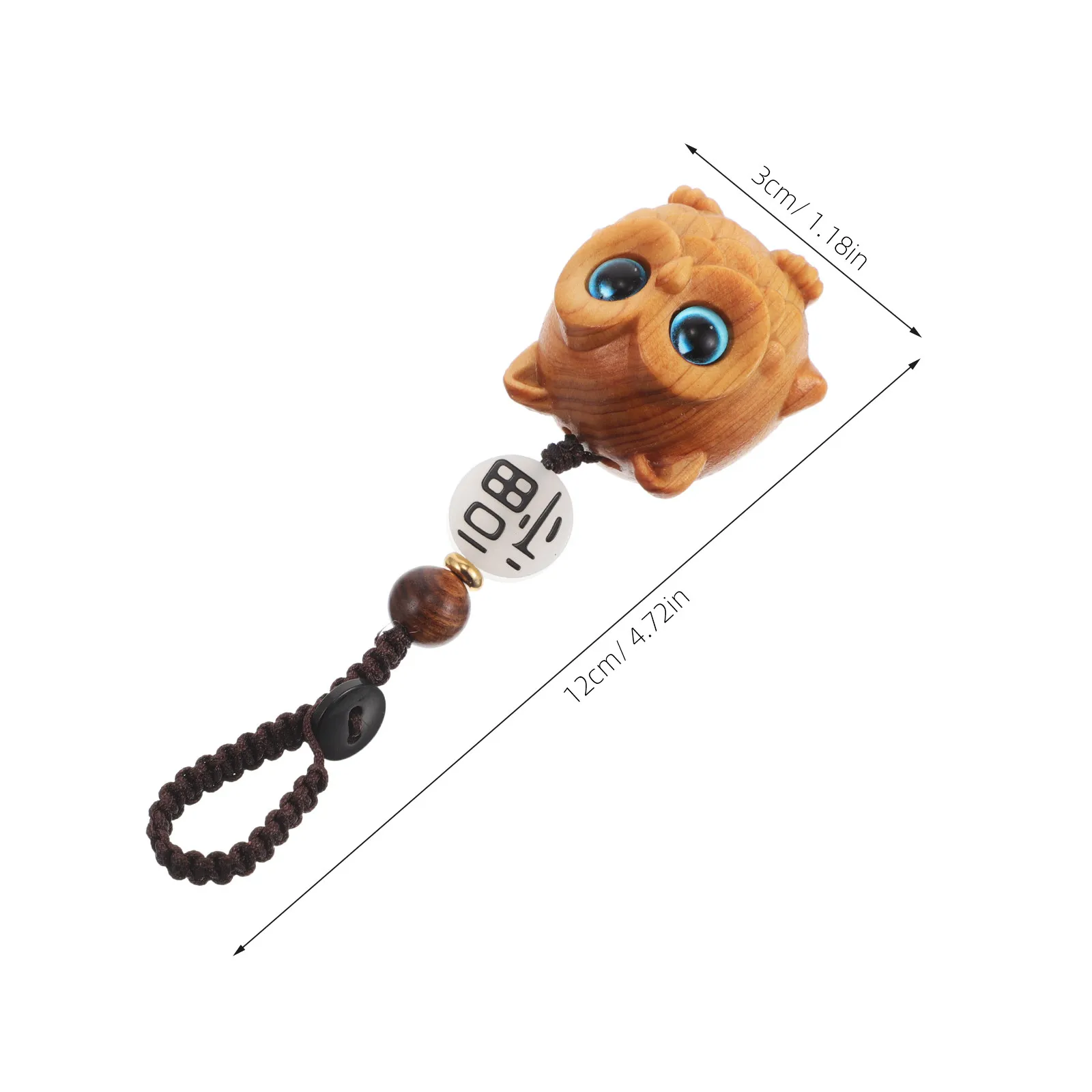Wood Owl Keychain Hand-Carved Detailed Craftsmanship Unique Wooden Key Ring for Car Keys Handbag Purse Decoration Hanging