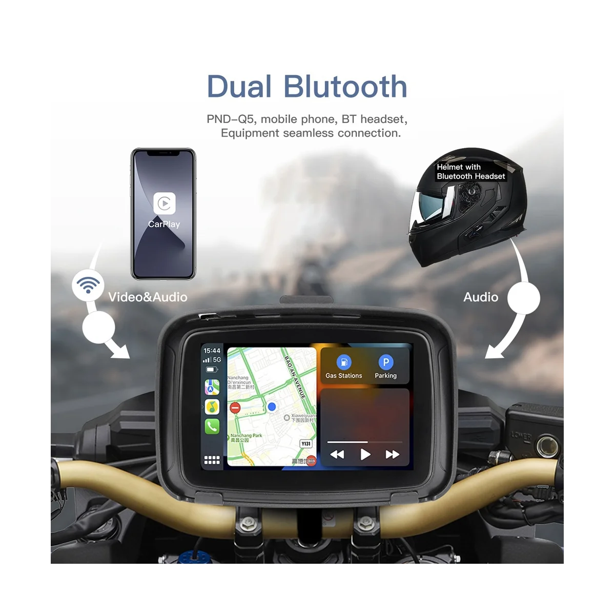 

Motorcycle Wireless Apple Carplay Android Auto Navigation Screen