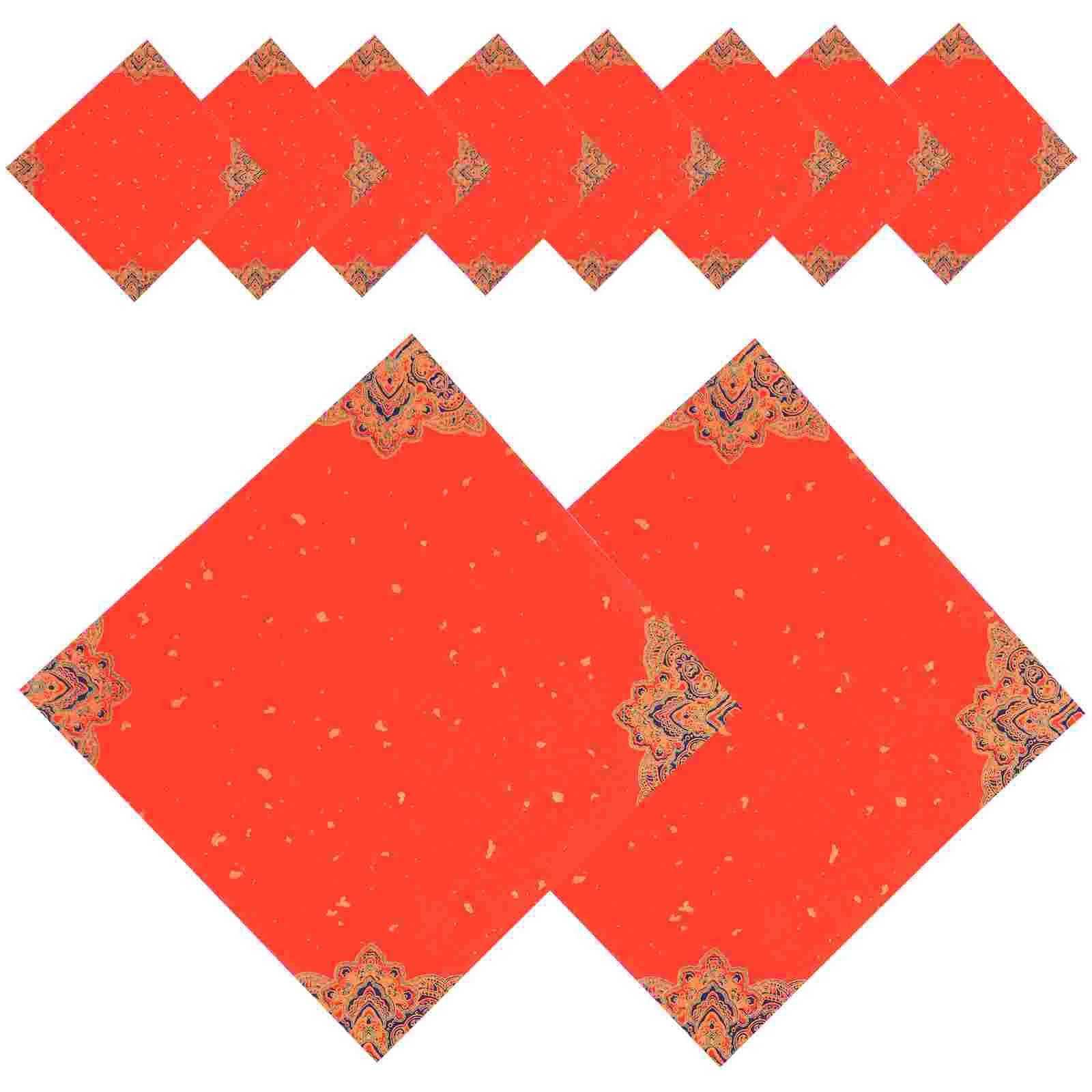 20 Pcs Spring Couplets with The Word "Fu" Writing Paper Pet Chinese Calligraphy Rice Red Duilian Cut Blank Character Double