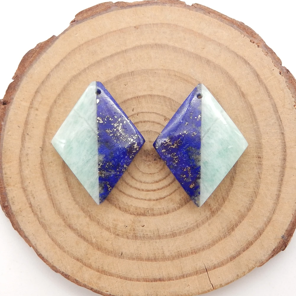 Natural Lapis Lazuli ,Amazonite Intarsia Teardrop Earrings Bead For Women,DIY Semi-precious Stones Jewelry Accessories