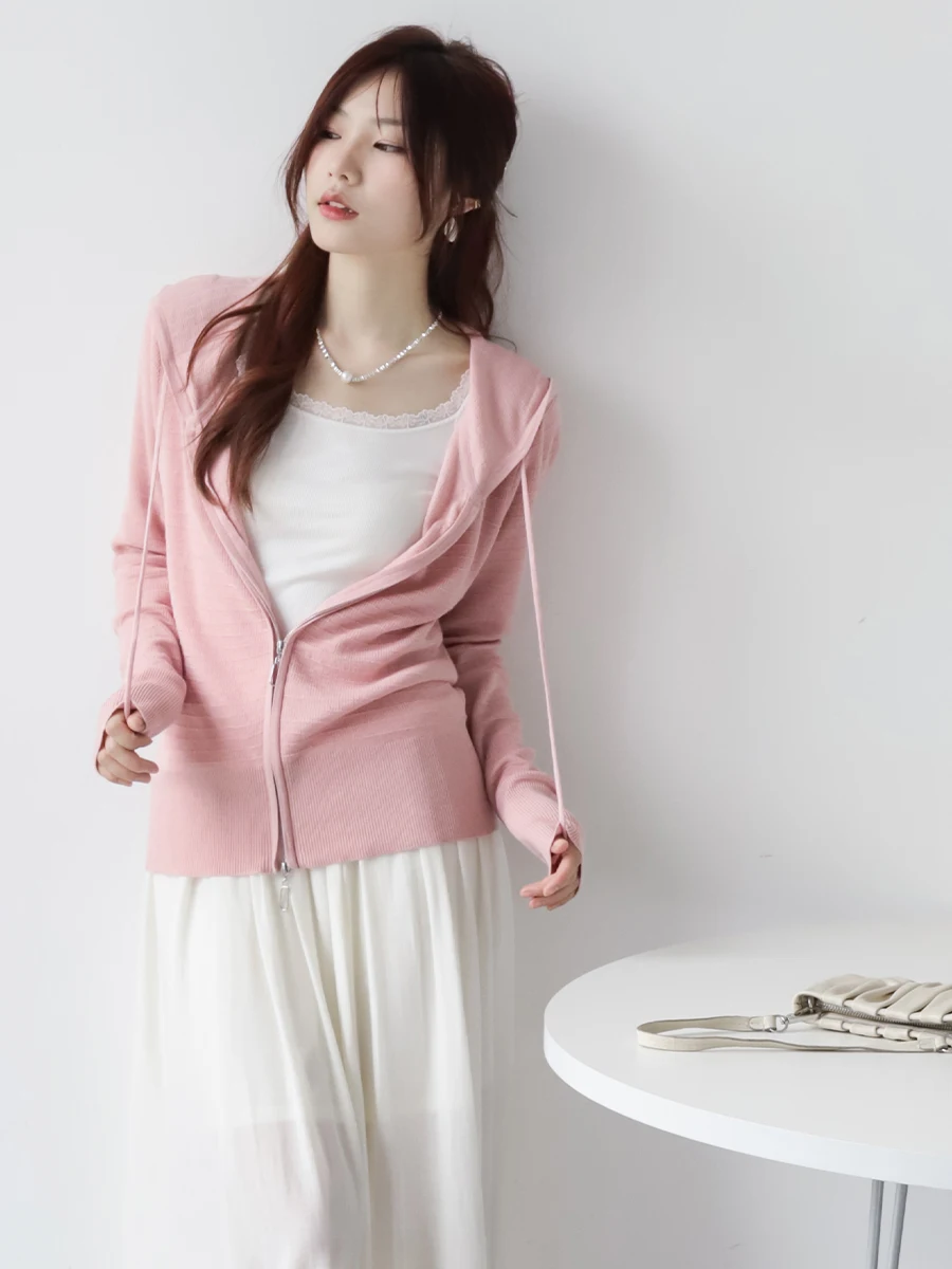 

Мягкий, удобный, приятный для кожи, приталенный кардиган на молнии, нежный весенний женский кардиган, длинный пальто-кофта