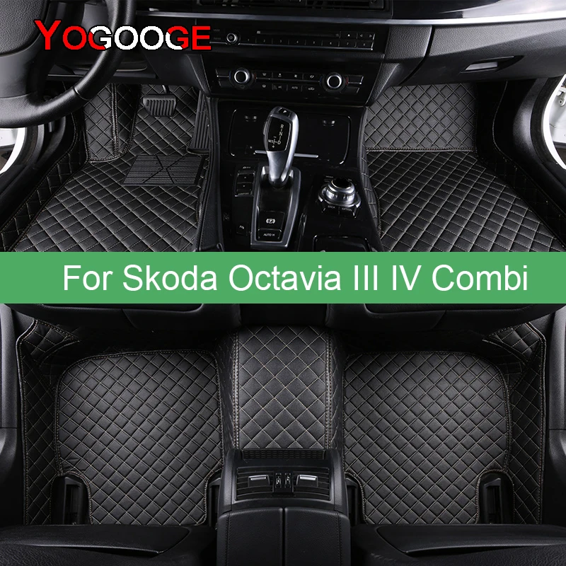 YOGOOGE Car Floor Mats For Skoda Octavia Combi III IV 3 4 Foot Coche Accessories Carpets