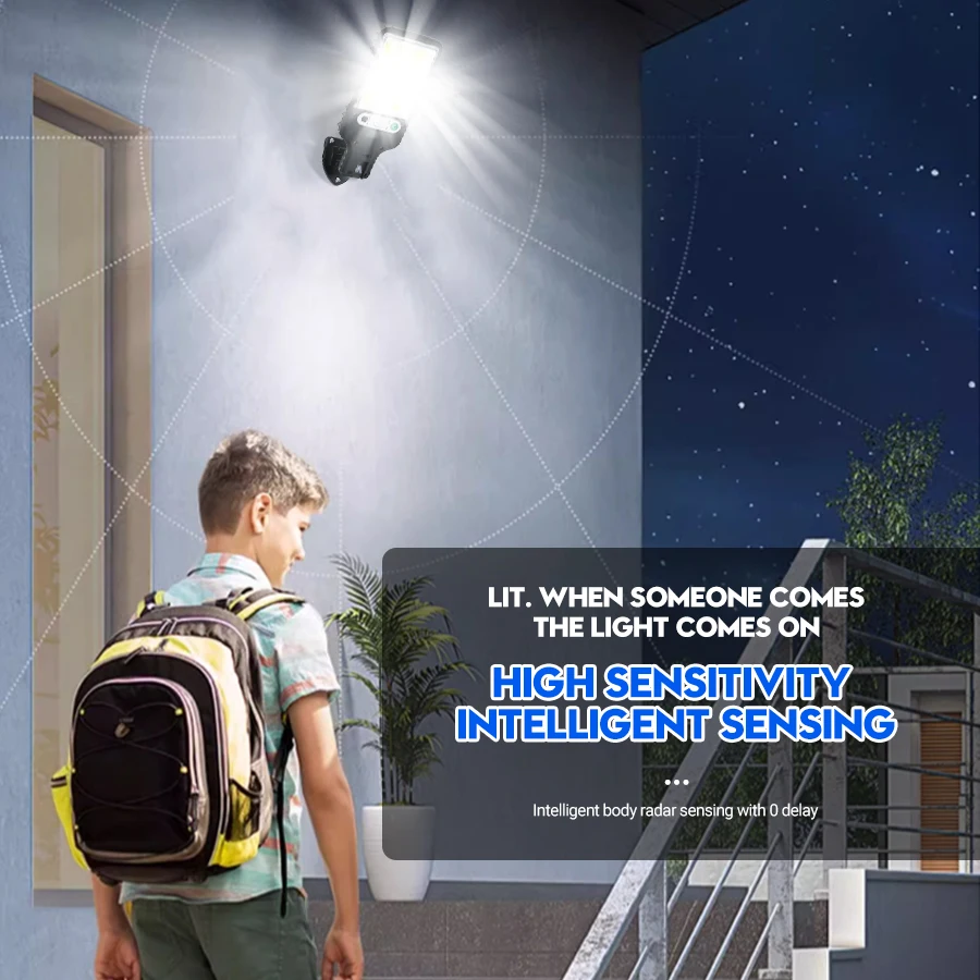 LED Solar Lights Outdoor Garden Street Light With Motion Sensor and Remote Control Waterproof Wall Light for Garage Floodlight