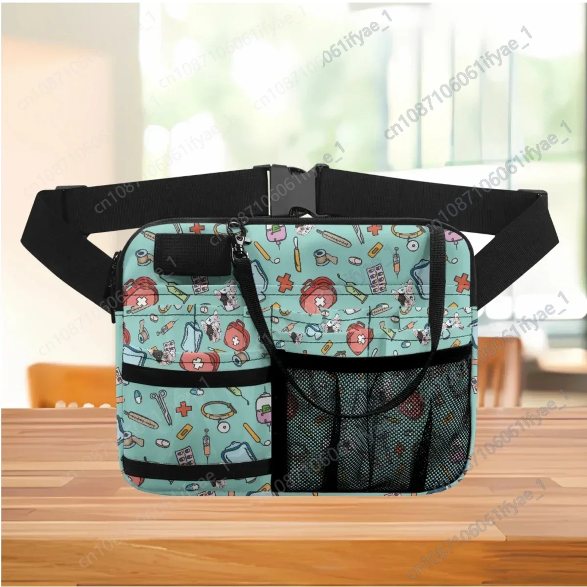 Mesh Nursing Belt Bags With Adjustable Belt Multi-functional Waist Bag Fashion Cartoon Medical Equipment Pattern Fanny Pack Gift