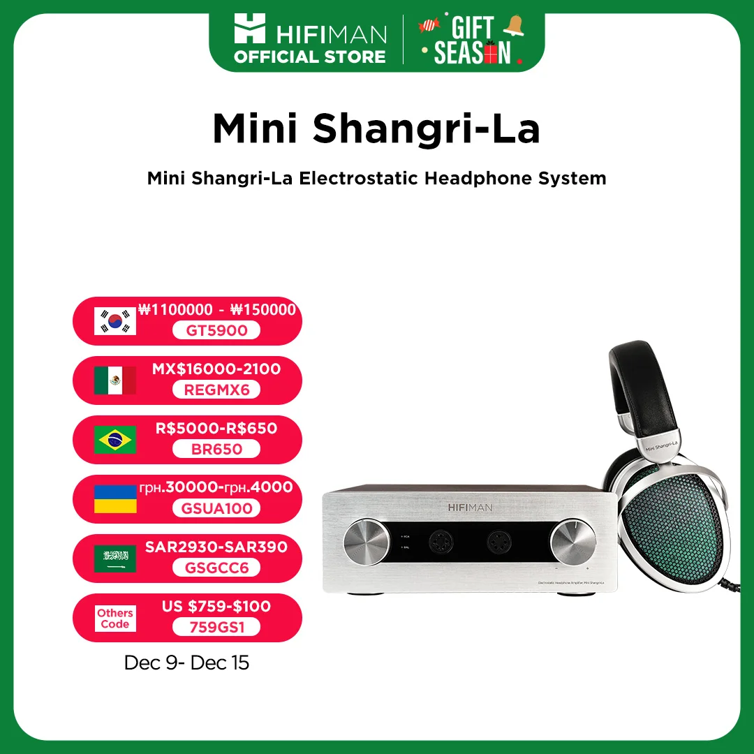 HIFIMAN Mini Shangri-La Electrostatic Nanometer Thickness Diaphragm Headphone and Amplifier