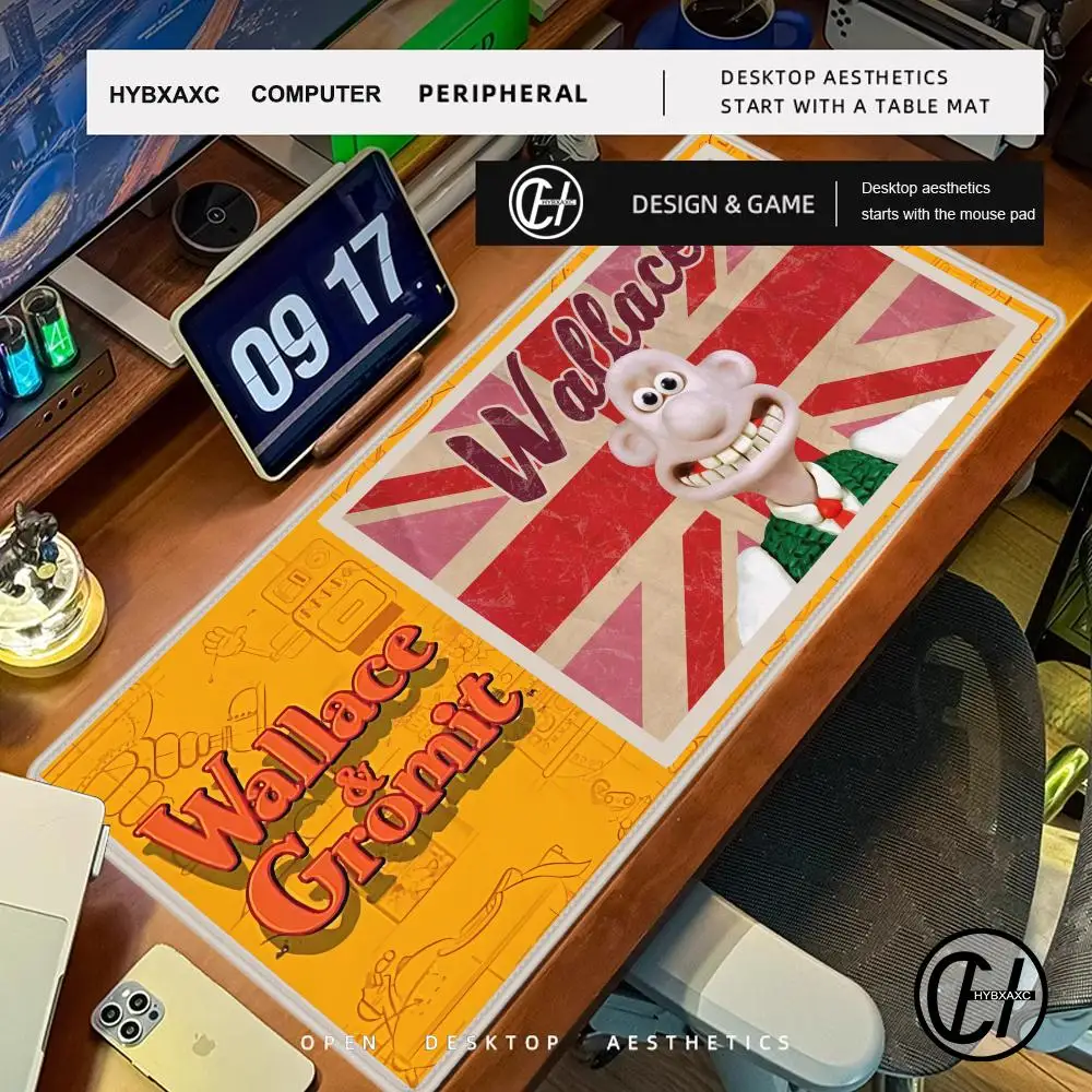 

Cartoon W-Wallace and Gromits Mousepad Pad Rubber Table Mat Extended Gaming Lock Edge Keyboard Mat