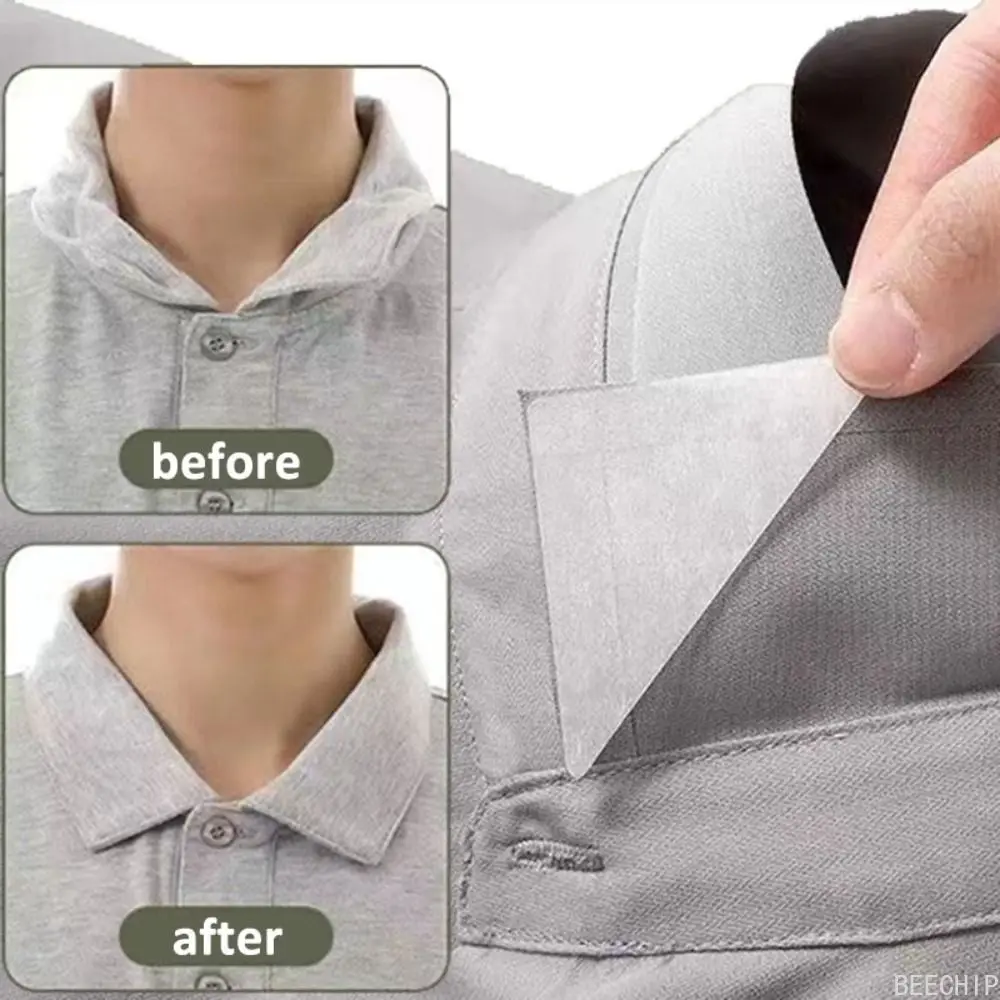 50 Peças de Almofadas Autoadesivas para Fixação de Colarinho, Fita para Estilização de Colarinho, Protetores de Gola de Camisa que Não Deformam, Almofadas de Suporte para Colarinho de Camisa