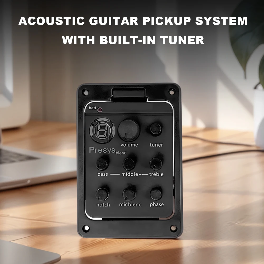 Plastic 301 Guitar Preamp with Tuner Presys Piezo Pickup Guitar Tuner Guitar Soundhole EQ Parts Accessories