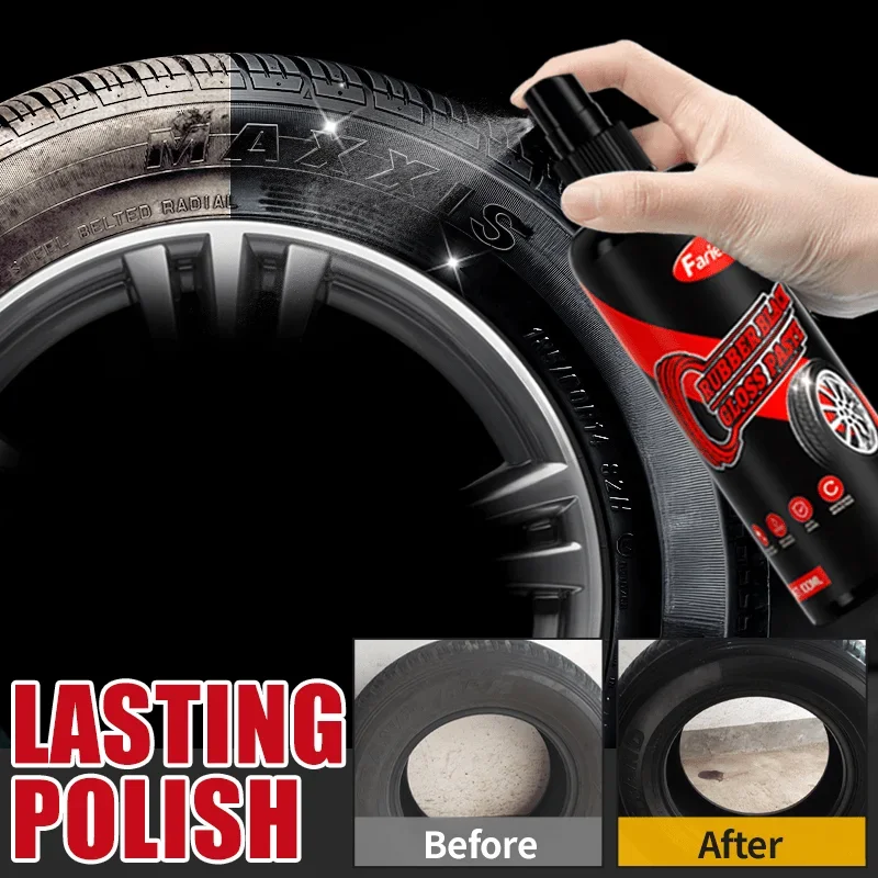 Car Tire Polish Wax - Plastic Part Enhancer, Durable Maintenance Coating, Restores Tire Luster, Car Interior Refurbishment