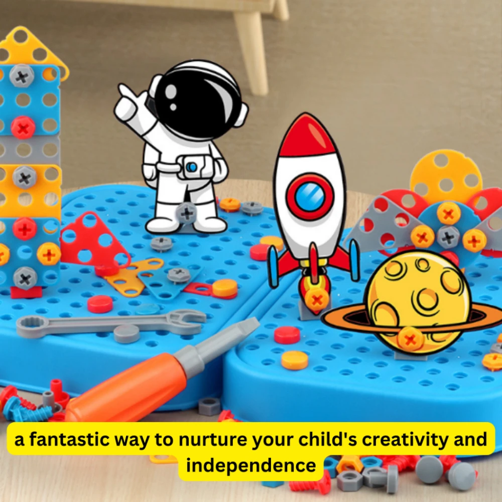 450 piezas de juego de taladro STEM para niños, rompecabezas creativos de mosaico, bloques de construcción educativos, kit de ingeniería con destornillador para niños y niñas