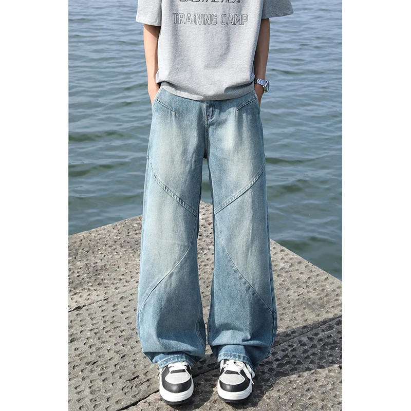 Men s Jeans Straight Leg Loose Casual Wide Leg Man Pants 2026 New Arrival Denim Trousers  Fit Streetwear