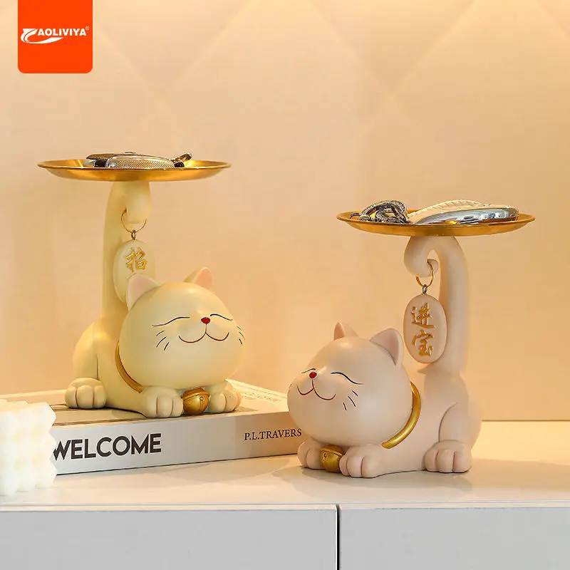 

Aoliviya Cat Entrance Key Storage Tray Decoration Hallway Housewarming Happiness New Home Decoration Moving Gift