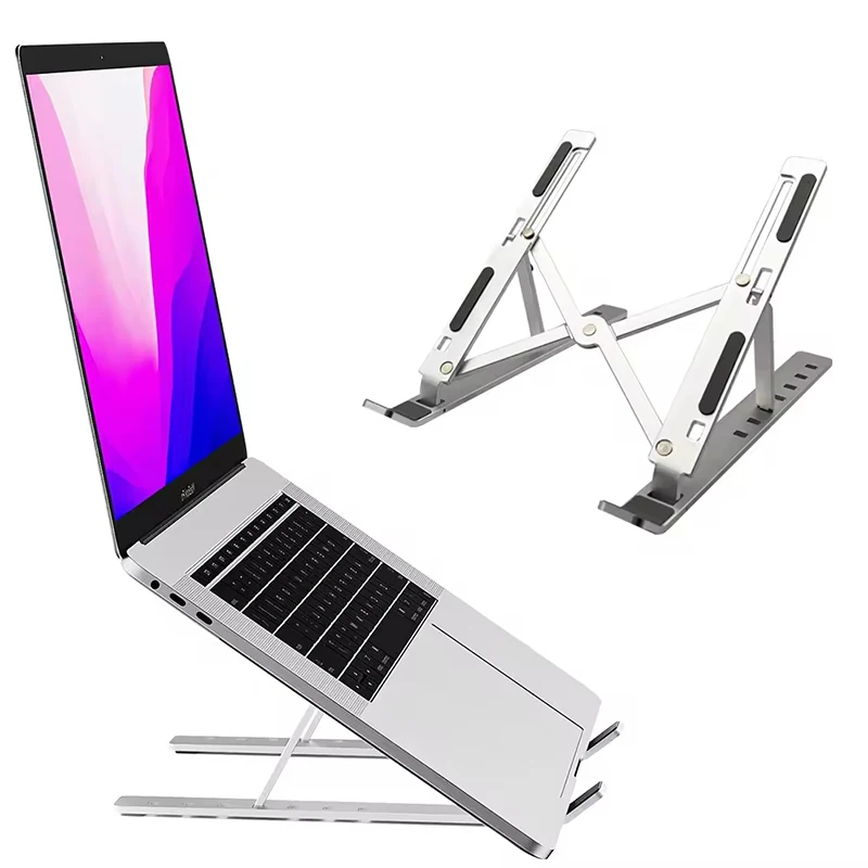 Foldable Laptops Stand Foldable Aluminum Alloy For Macbook Air Laptop Notebook Holder Cooling Bracket Home Office Desk Accessory