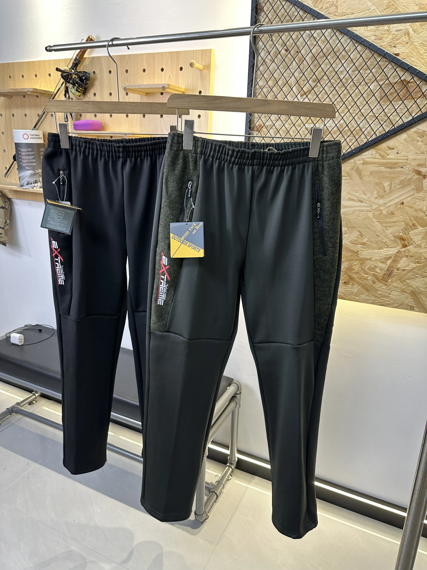 

Men's Casual Straight Leg Pants Color Blo Side Insert Elastic Waist Warm Fce Autumn Winter Polyester Fiber Textile