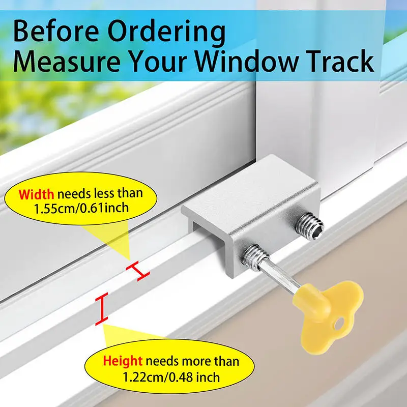 Stopper Safety Locks Restrictor For Baby Kids Non Punch Sliding Door Window Limit Lock Hardware-1/2pcs Adjustable Window Lock