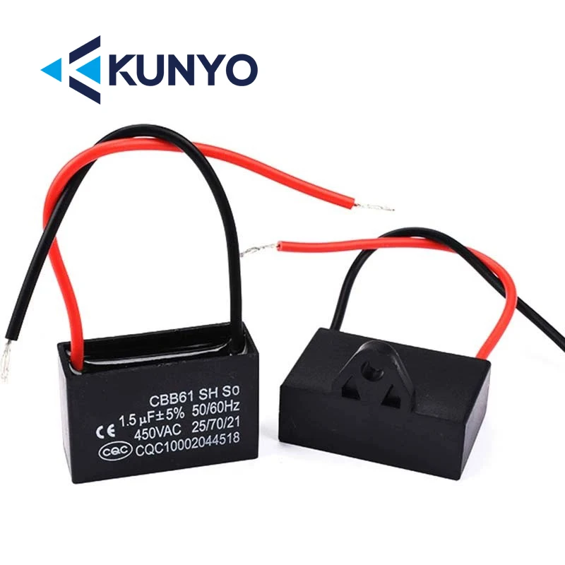 1 Buah Kapasitor Starter Kipas CBB61 450V 0.8/1/1.2/1.5/2/2.5/3/3.5/4/4.5/5/6/7/8/10/12/15/18/20UF Kapasitor Motor Kipas Angin Plafon