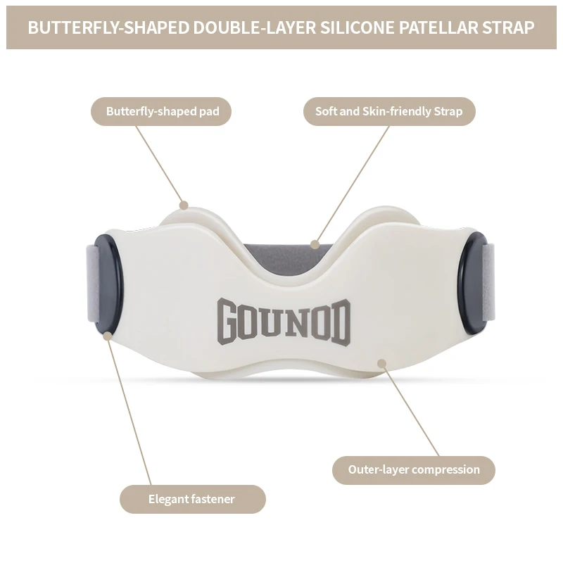 1 szt./2 szt. Profesjonalny stabilizator kolana Gounod do biegania, jazdy na rowerze, koszykówki, treningu, ćwiczeń na świeżym powietrzu, fitnessu, z regulowanym paskiem, wytrzymały — zdjęcie 4