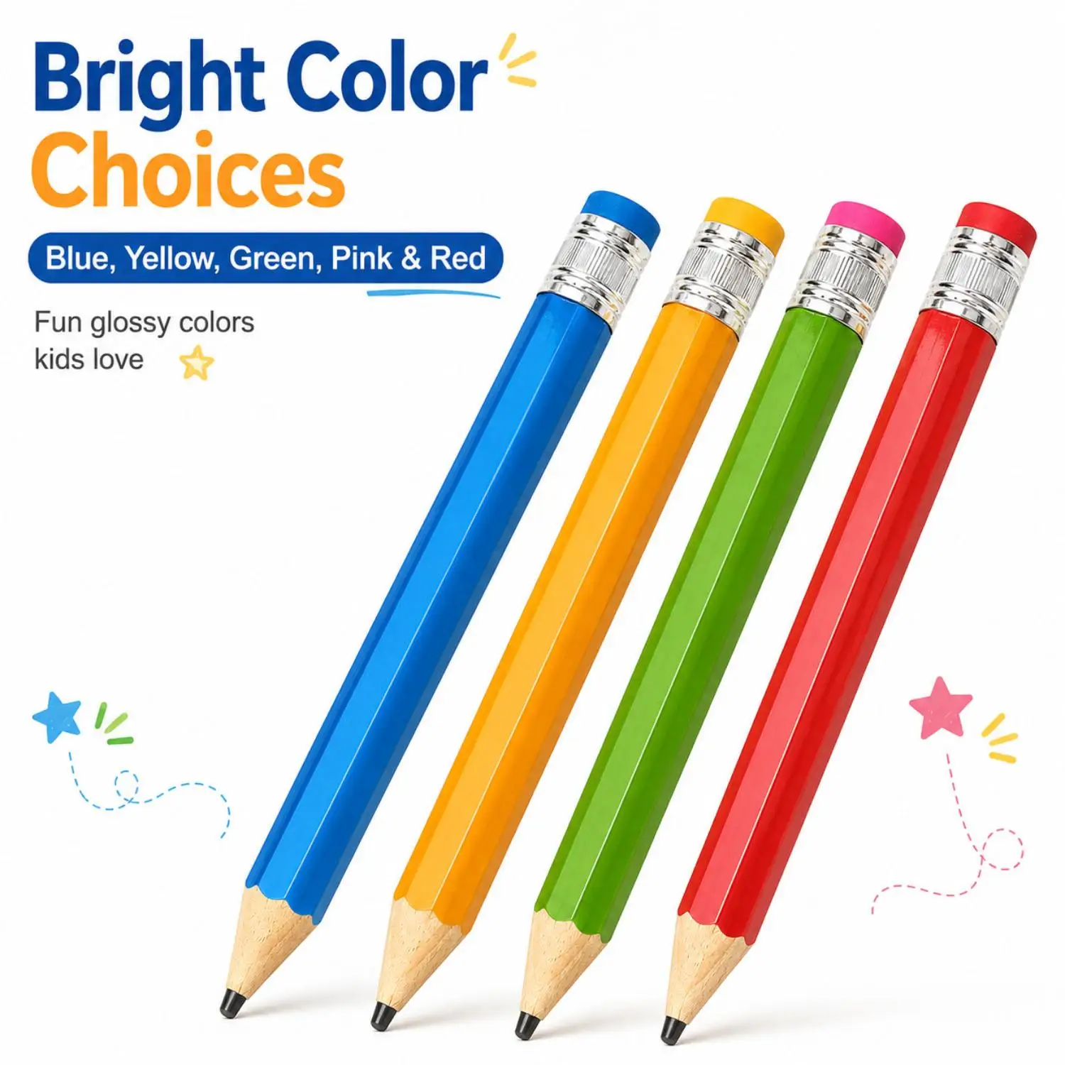 New Creative 35CM Giant Wooden Pencil With Eraser for Gift Toy Performance Party Prop Painter Student Stationery School Supplies