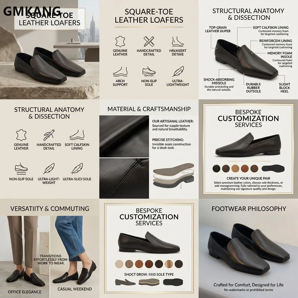 Spring Lambskin Ballet Flats Leather Loafers Sleek Slip-on Comfort Shoes for Women Casual Walking