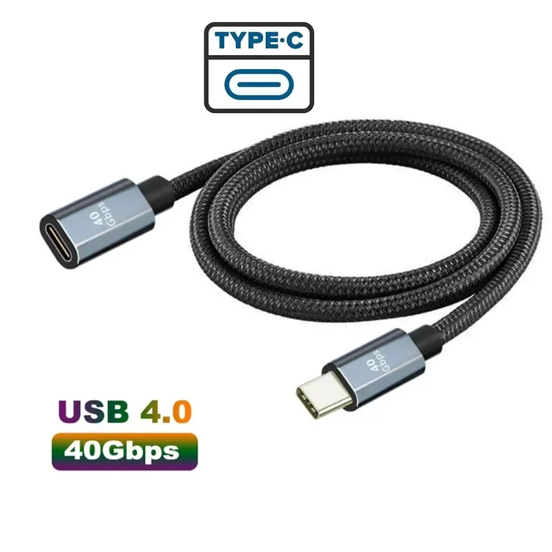 Przedłużacz USB 4 Thunderbolt 4 3 typ C 40 gb/s USB-C męski do żeński Monitor PD 100W 8K wideo stacja dokująca przedłużacz USB4