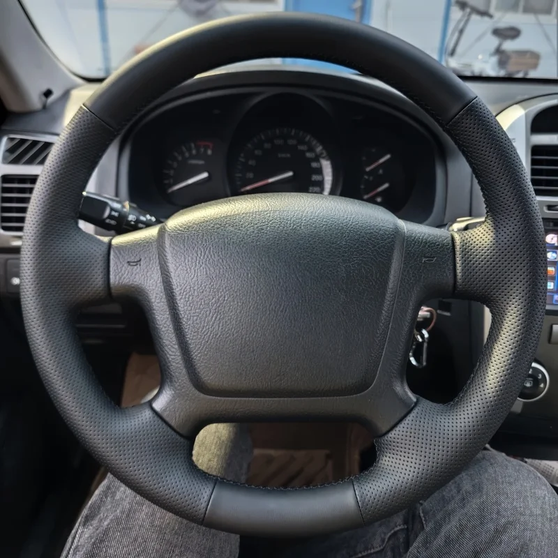 Custom Car Steering Wheel Cover Microfiber Leather For Kia Carens 2007 2008 2009 2010 2011 Car Interior Car Styling