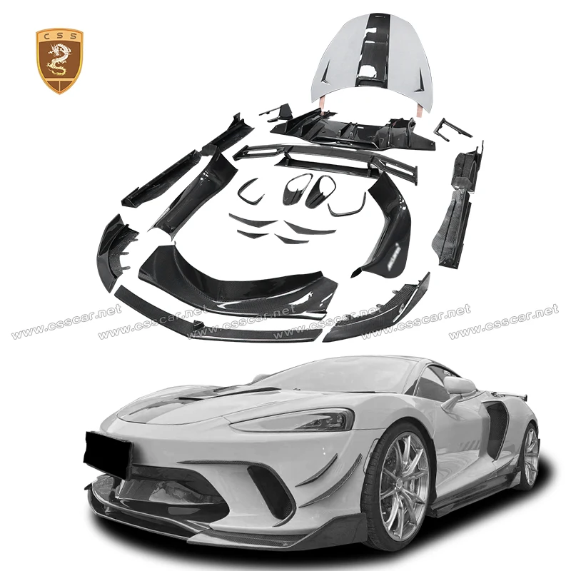For McLaren GT Body Kit Upgrade CSS Top-level Dry Carbon Car Hood Front Bumper Side Skirt Panel Fender Race Car Spoiler Bodykits